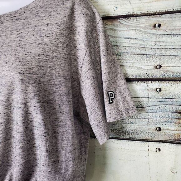 Victoria’s Secret PINK Women’s Gray Heather Drawstring Hem Tee Size L - Picture 2 of 7